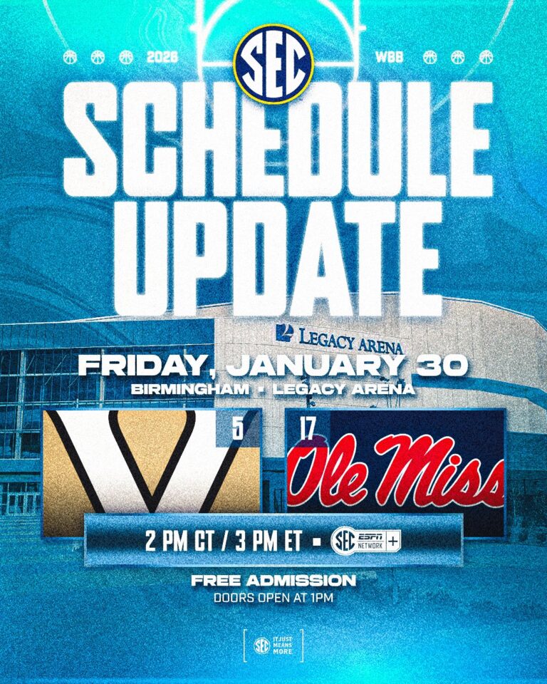 Women’s Basketball Against Vanderbilt Moved to Friday in Birmingham
