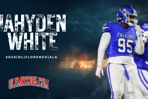 Rising defensive lineman Jahyden White taking in Tuesday Spring Ball